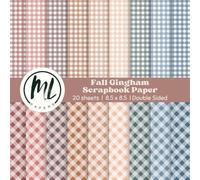 Fall Gingham Scrapbook Paper Pad: Autumn Plaid Craft Paper Pad for DIY Card Making, Pastel Pattern Paper for Arts and Crafts Projects, Earthy Gingham Paper, 8.5 x 8.5 inch