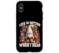 Fall Gnome For Book Lover Teacher Life Is Better When I Read Custodia per iPhone X/XS