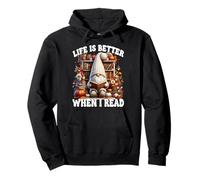 Fall GNOME for Book Lover Teacher Life Is Better When I Read Felpa con Cappuccio