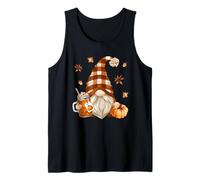 Fall GNOME in Autumn Buffalo Plaid Who Loves Pumpkin Spice Canotta