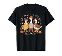 Fall Goose Autumn Pumpkins And Woodland Leaves Maglietta