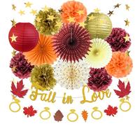 Fall In love Decorazioni per la doccia nuziale Decorazioni per matrimoni autunnali Anello d'oro autunnale Foglie d'acero Ghirlanda per autunno Autunno Sposa per essere addio al nubilato Decorazione