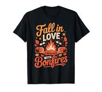 Fall in Love with Bonfires Cozy Vibes Maglietta