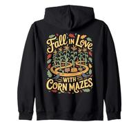 Fall in Love with Corn Mazes Autumn Harvest Fun Felpa con Cappuccio
