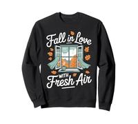 Fall in Love with Fresh Air Autumn Window Leaves Felpa