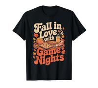 Fall in Love with Game Nights Autumn Board Game Vibes Maglietta