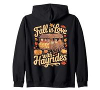Fall in Love with Hayrides Autumn Leaves Pumpkins Harvest Felpa con Cappuccio