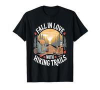 Fall in Love with Hiking Trails Forest Sunset Maglietta