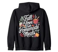 Fall in Love with Homemade Meals Autumn Kitchen Felpa con Cappuccio