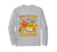 Fall in Love with Learning Cute Autumn Teacher Maglia a Manica