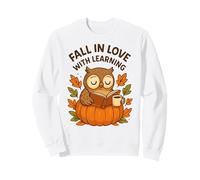 Fall in Love with Learning Cute Owl Autumn Design Felpa