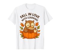 Fall in Love with Learning - Simpatico Design Autunnale con Gufo Maglietta