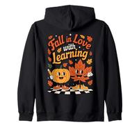 Fall in Love with Learning Zucca Kawaii Foglia Acero Maestro Felpa con Cappuccio