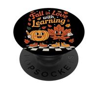Fall In Love With Learning Zucca Kawaii Foglia Acero Maestro PopSockets PopGrip Adesivo