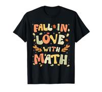 Fall in Love with Math Thanksgiving Teacher Autumn Math Maglietta