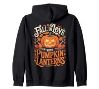 Fall in Love with Pumpkin Lanterns Halloween Autumn Vibes Felpa con Cappuccio