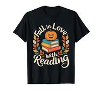 Fall in Love with Reading - English Teacher Bookworm Autumn Maglietta