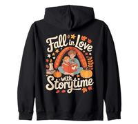 Fall in Love with Storytime Autumn Family Reading Felpa con Cappuccio