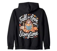 Fall in Love with Storytime Autumn Reading Cozy Felpa con Cappuccio