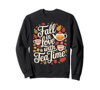 Fall in Love with Tea Time Autumn Leaves Felpa