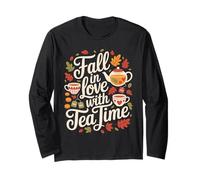 Fall in Love with Tea Time Autumn Leaves Maglia a Manica