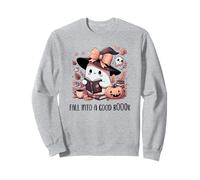 Fall Into a Good Book Cute Ghost Reading Lovers Books Coffee Felpa