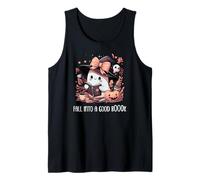 Fall Into a Good Book Ghost Reading Lovers Books And Coffee Canotta