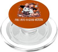Fall Into a Good Book Ghost Reading Lovers Books and Coffee PopSockets PopGrip per MagSafe