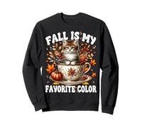 Fall Is My Favorite Color Autumn Thanksgiving Fall Cat Mom Felpa