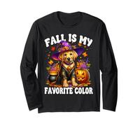 Fall Is My Favorite Color Golden Retriever Halloween Dog Maglia a Manica