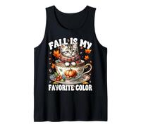 Fall Is My Favorite Color Kitten in Knitted Scarf Cute Cat Canotta