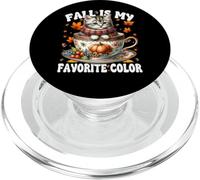 Fall Is My Favorite Color Kitten In Knitted Scarf Cute Cat PopSockets PopGrip per MagSafe