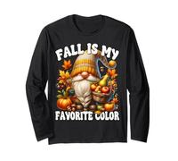 Fall Is My Favorite Color Thanksgiving GNOME with Fall Vibes Maglia a Manica