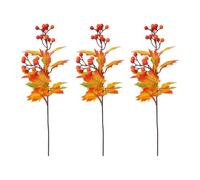 Fall Leaf Stems - Silk Maple Branches 3pcs | Autumn Picks For Vase Decor
