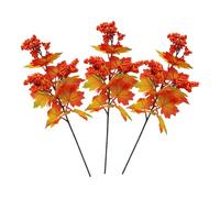 Fall Leaf Stems - Silk Maple Branches 3pcs | Autumn Picks For Vase Decor