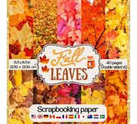 Fall Leaves Scrapbook Paper: Autumn Leaves scrapbook paper a collection of double sided autumn leaves cutouts for scrapbooking, DIY craft projects, ... mixed media art, and collage for artist