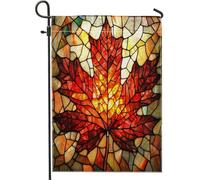 Fall Maple Leaves Autumn Stained Glass Bandiere Verticale Resistente Alle Intemperie Flag Colore Vivido Bandiera Da Giardino Per Interno Esterno Balcone 30X45Cm