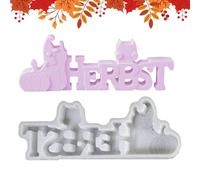 Fall Molds - Easy-Release Pumpkin Gnome Silicone Molds 3-Piece Set, Flexible Autumn Letters Casting Mold | Reusable Soap Resin Plaster Candle for DIY Art Home Decor Carvings | Halloween Th