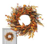 Fall Outdoor Wreath - 19.69in Rustic Thanksgiving Farmhouse Hanger