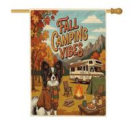 Fall Papillon - Bandiera per casa del cane, 71 x 101 cm, double-face, decorativa per esterni, foresta autunnale, camper, campeggio, cortile, casa, tenda, falò, motivo esterno, cortile, prato