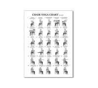 Fall Prevention Chair Yoga Chart - Senior-Friendly Seated Exercise Poster, Physical Therapy Aid & Wall Art for Bedroom or Care Home Decor (Framed,08x12inch(20x30cm))