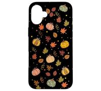 Fall Pumpkin - Autumn Leaves & Gingham Pumpkin Cozy Seasonal Custodia per iPhone 16 Plus