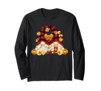 Fall Pumpkin Buffalo Plaid Gnomie Cute October Autumn GNOME Maglia a Manica