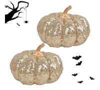 Fall Pumpkin Decor - Decorazioni artificiali per il Ringraziamento | 2 pezzi Rustic Table Centerpieces Autumn Party Accents For Living Room Farmhouse Kitchen Desk Mantel Fireplace Porch Display