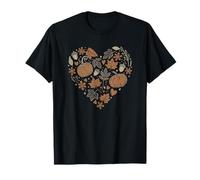 Fall Pumpkin Fall Leaves Acorns Hearts Rustic Fall Autumn Maglietta