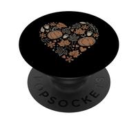 Fall Pumpkin Fall Leaves Acorns Hearts Rustic Fall Autumn PopSockets PopGrip Adesivo