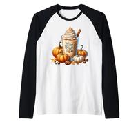 Fall Pumpkin Spice Season Love Autumn Hot Drinks Happy Fall Maglia con Maniche Raglan