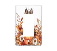Fall Rough Collie Dog Decorative Light Switch Cover Piastra da parete 1 Gang Single Rocker, Autumn Pumpkin Leaf Plant Placca Elettrica Placca Frontale per Animali Domestici per Cucina Soggiorno Decor