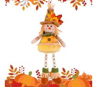 Fall Scarecrow Decor -15 Inch Autunno Scarecrow - 15 Inch Autunno Decorazione Doll With LED Light, Lighted Thanksgiving Festival Doll, Fall Season Decoration Dolls For Cabinet, Bedside, Nightstand