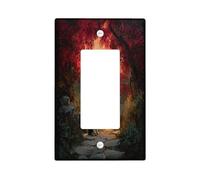 Fall Springer Spaniel Dog Decorative Light Switch Cover Placca da Parete 1 Gang Single Rocker, Scena Natura Autunno Pannello Elettrico Frontale per Cucina Bagno, Cucciolo Interruttore Decor